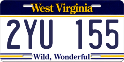 WV license plate 2YU155
