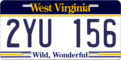 WV license plate 2YU156