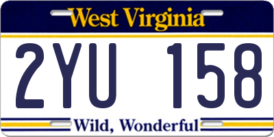WV license plate 2YU158