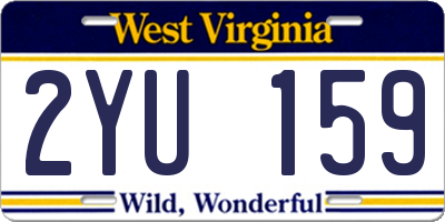 WV license plate 2YU159