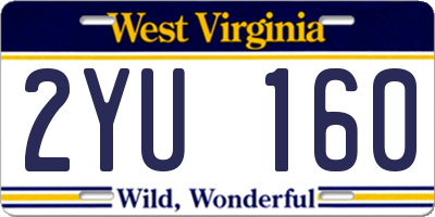 WV license plate 2YU160