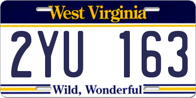 WV license plate 2YU163