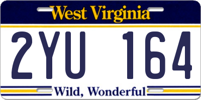 WV license plate 2YU164