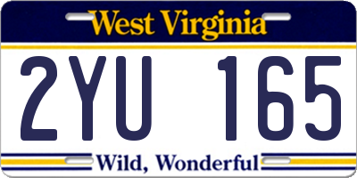 WV license plate 2YU165