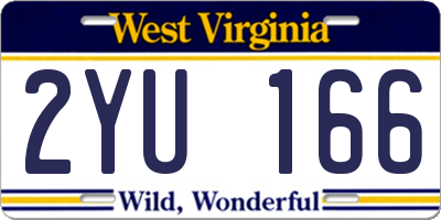 WV license plate 2YU166