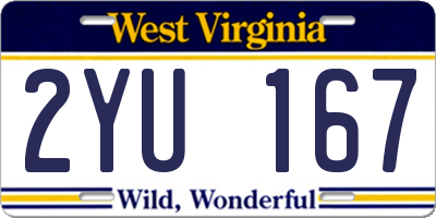 WV license plate 2YU167