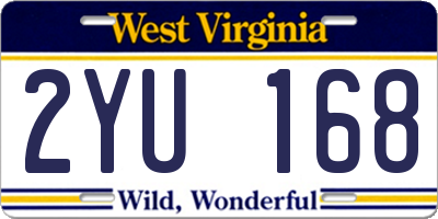 WV license plate 2YU168