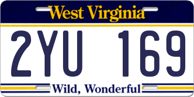 WV license plate 2YU169