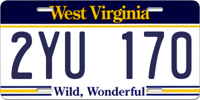 WV license plate 2YU170