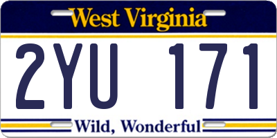 WV license plate 2YU171
