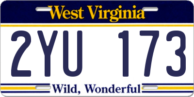 WV license plate 2YU173
