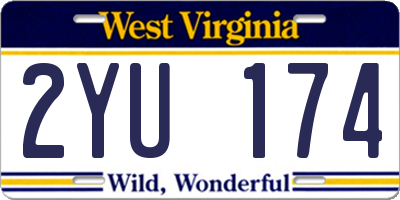 WV license plate 2YU174