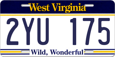 WV license plate 2YU175