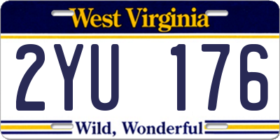 WV license plate 2YU176