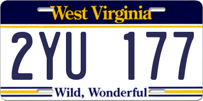 WV license plate 2YU177