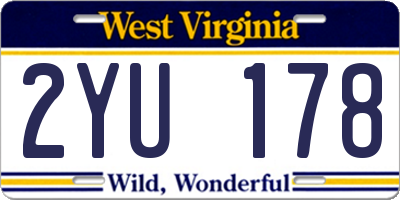WV license plate 2YU178