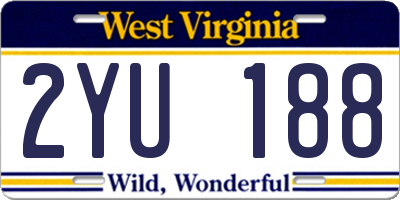 WV license plate 2YU188