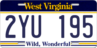WV license plate 2YU195