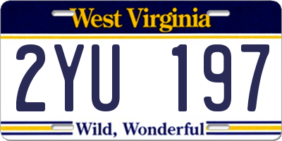 WV license plate 2YU197