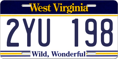 WV license plate 2YU198