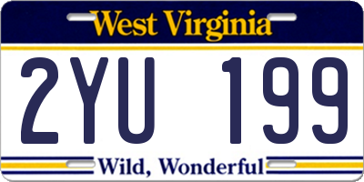 WV license plate 2YU199
