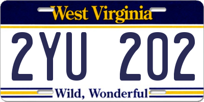 WV license plate 2YU202