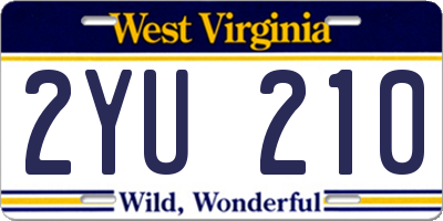 WV license plate 2YU210