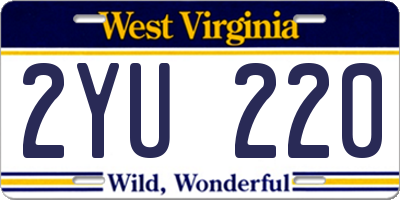 WV license plate 2YU220