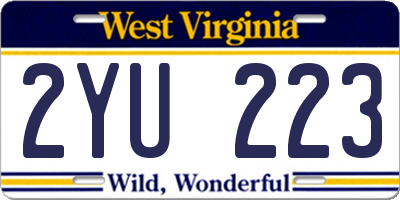 WV license plate 2YU223