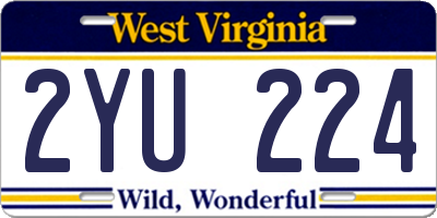 WV license plate 2YU224