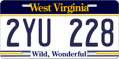 WV license plate 2YU228