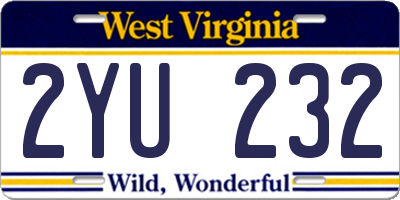 WV license plate 2YU232