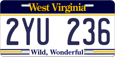 WV license plate 2YU236