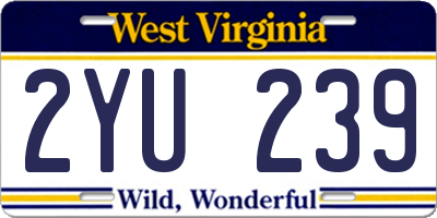 WV license plate 2YU239