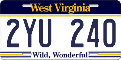 WV license plate 2YU240