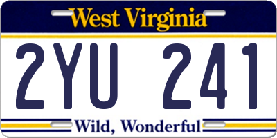 WV license plate 2YU241