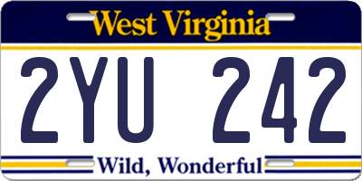 WV license plate 2YU242
