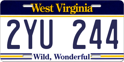 WV license plate 2YU244