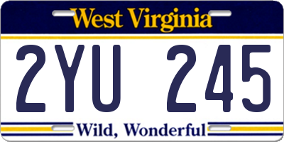 WV license plate 2YU245