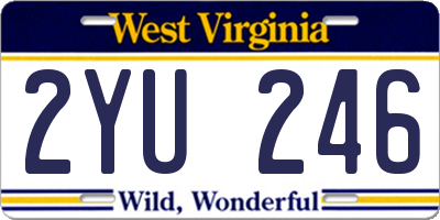 WV license plate 2YU246