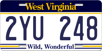 WV license plate 2YU248