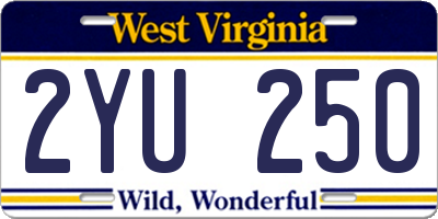 WV license plate 2YU250