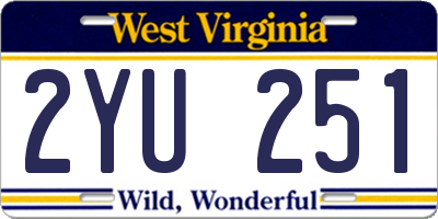 WV license plate 2YU251