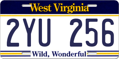 WV license plate 2YU256
