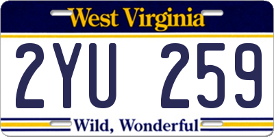 WV license plate 2YU259