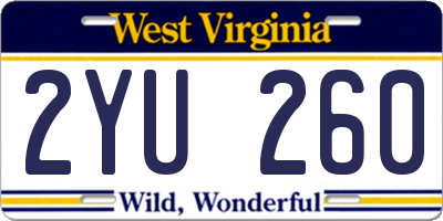 WV license plate 2YU260