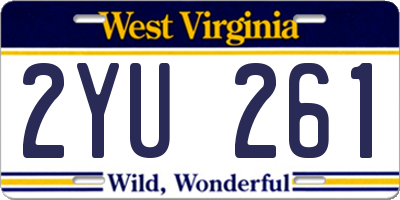 WV license plate 2YU261