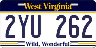 WV license plate 2YU262