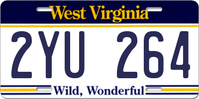 WV license plate 2YU264