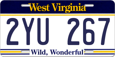 WV license plate 2YU267